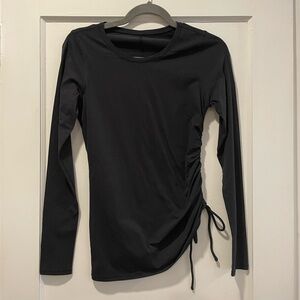Black Long Sleeve Ruched Top